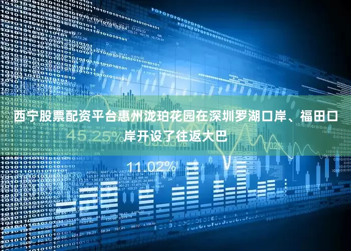 西宁股票配资平台惠州泷珀花园在深圳罗湖口岸、福田口岸开设了往返大巴