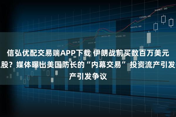 信弘优配交易端APP下载 伊朗战前买数百万美元军工股？媒体曝出美国防长的“内幕交易” 投资流产引发争议