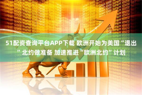 51配资查询平台APP下载 欧洲开始为美国“退出”北约做准备 加速推进“欧洲北约”计划